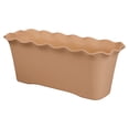 thumbnail image 2 of Rectangular Planter,Plastic Wavy Ruffled Edge Long Planter Box,Planters for Indoor Outdoor Plants and Flowers,Deck Railing Planter Boxes,Flower Pots,Plant Pots,16Inch,Brown, 2 of 9
