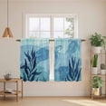 thumbnail image 2 of Blue Coastal Kitchen Curtains 54 Inch Length, Beach Sea Turtle Ocean Nautical Botanical Tiers Curtains for Bathroom Bedroom Cafe, Light Filtering Small Window Treatment Drapes 2 Panels 42"Wx54"L, 2 of 8