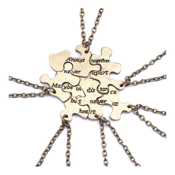 6pcs Good Friendship Necklace Set Puzzle Colgante en forma de cuello Moda Cuello Decoración Accesorios de joyería creativa