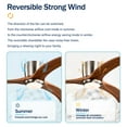 thumbnail image 6 of 52" Solid Wood Ceiling Fan with Light and Remote Control,Flush Mount Ceiling Fan with 3 Solid Wood Blades,Noiseless Reversible Motor,6 Speeds, Timeable,Ventilador for Living Room,Bedroom,Walnut, 6 of 8