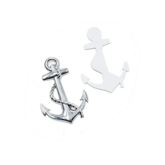 Unique Bargains Silver Tone Metal 3D Anchor Design Self-Adhesive Decal Decor Sticker for Car