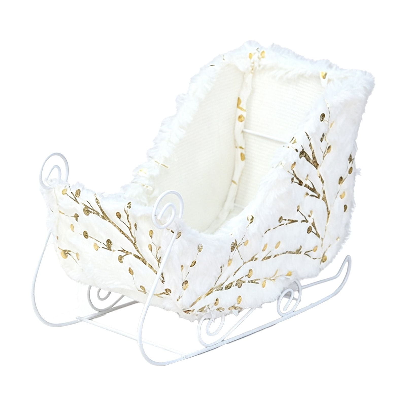 Christmas Themed Sleigh-shaped Flower Basket Fabric Multifunctional Candy Basket for Christmas Parties and Family Decor