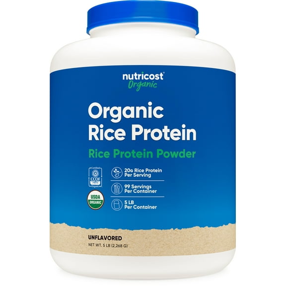 Nutricost Organic Rice Protein Powder (5 LB) - Gluten-Free, Non-GMO
