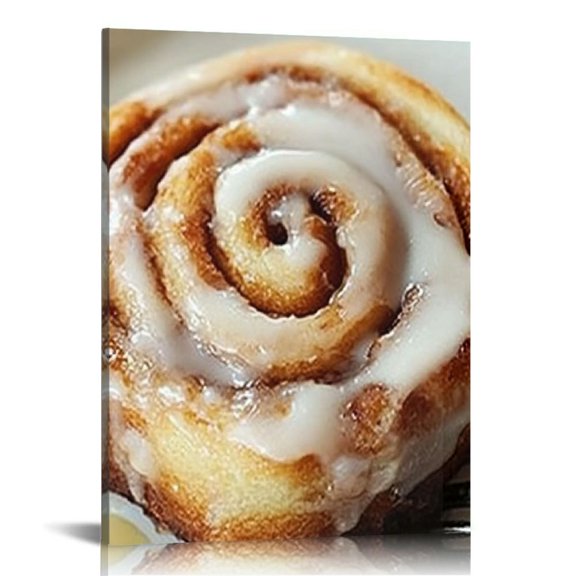 Sheronv Cinnamon Roll Fine Art Aesthetic Poster & Print Wall Painting for Home Office Decor, Canvas Living Room Bedroom Wall Art Decor 12x16 in