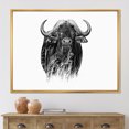 thumbnail image 2 of Designart 'Black and White Portrait Of Buffalo IV' Farmhouse Framed Canvas Wall Art Print, 2 of 5