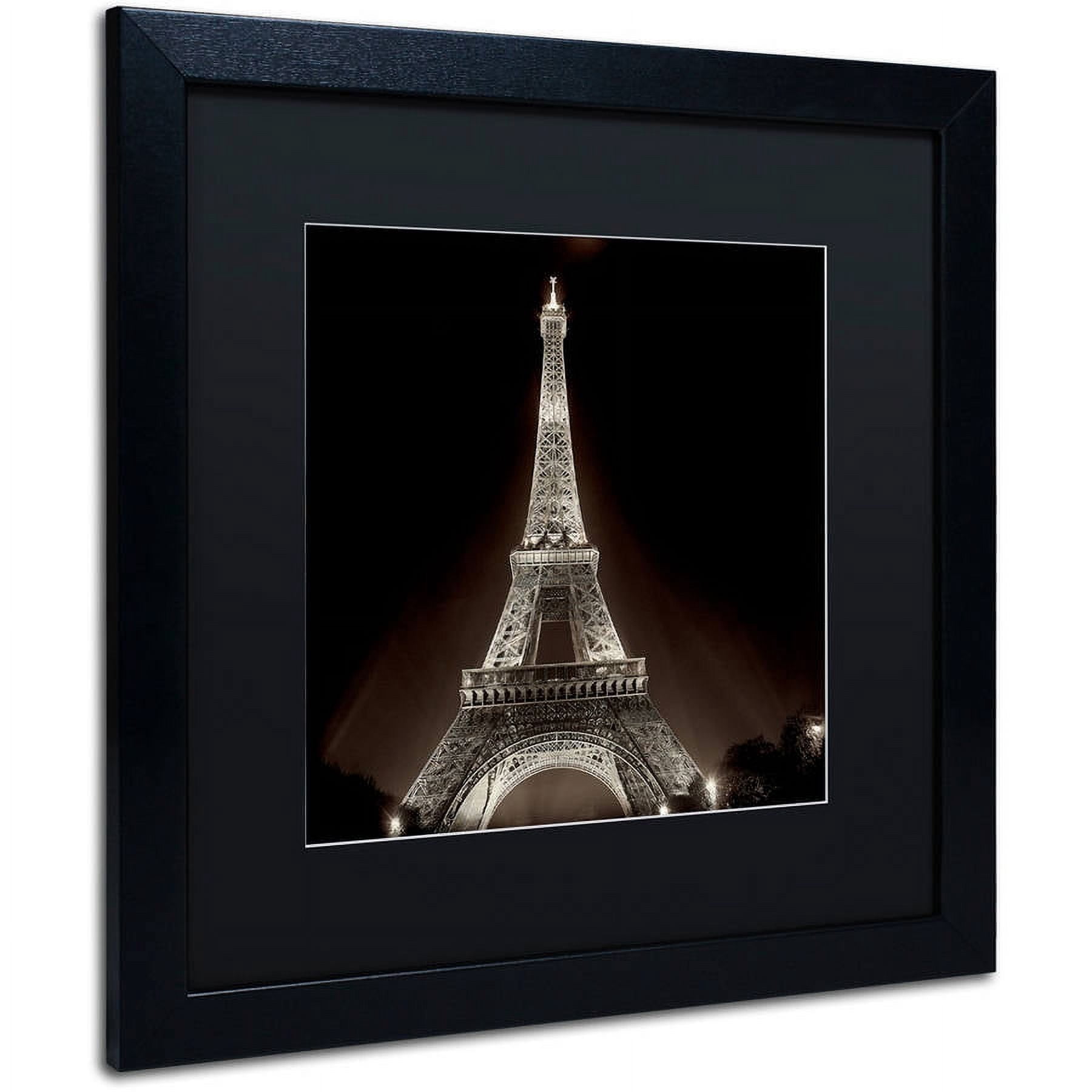 Trademark Fine Art "Tour Eiffel II" Canvas Art by Alan Blaustein, Black Matte, Black Frame