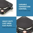 thumbnail image 5 of Electric Countertop Double Burner for Cooking, Portable 2000W Countertop Cast Iron Stove Burner, Hot Plate Temperature Controls with 5 Adjustable for RV/Home/Camp, Black, 5 of 11