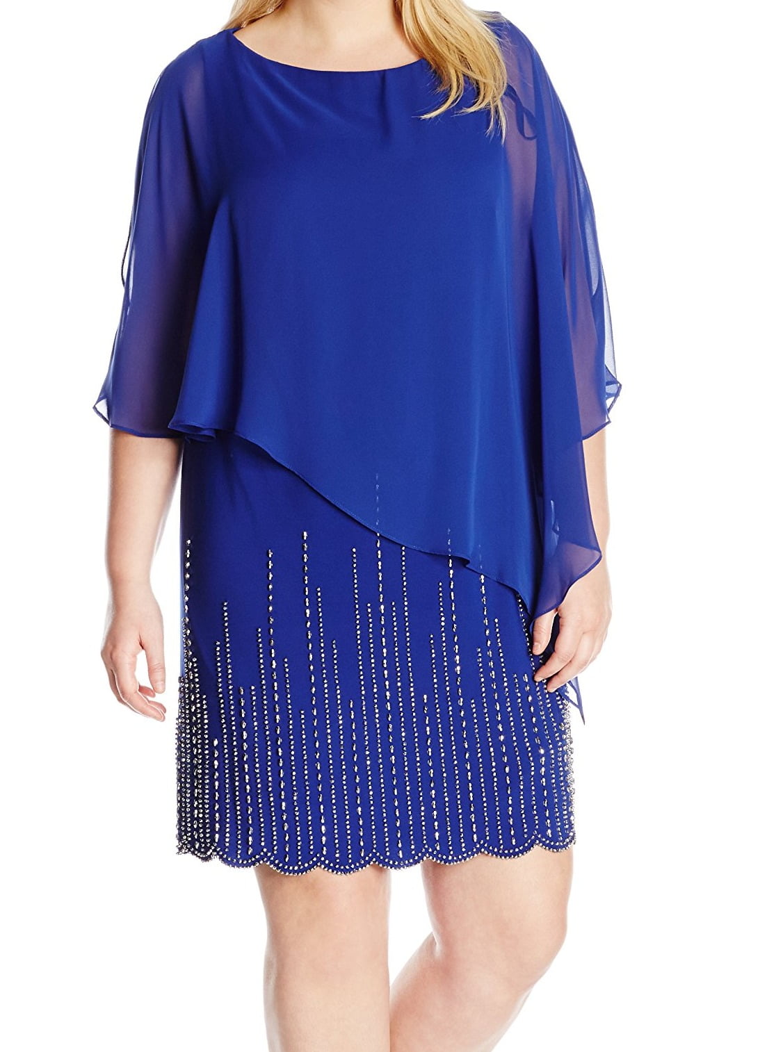 Xscape Xscape NEW Blue Womens Size 20W Plus Embellished Chiffon