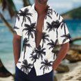 thumbnail image 1 of Blusa y camisa de manga corta con cuello vuelto Camisa casual para hombre Camisa de bolos vintage de manga corta Camisas de verano de playa cubana Camisa con botones Blusa para hombre Poliéster, 1 of 5