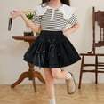 thumbnail image 5 of hengsof Bow Accent Tiered Mini Skirt for Girls, Flared Party Skirt with Elastic Waist, Sweet Style Dance Skirt for Performances, Size 3-14 Years, 5 of 5