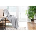thumbnail image 2 of Fabstyles Herringbone Stripe Cotton Throw with Fringe, Lightweight Breathable Throw Blanket, 2 of 3
