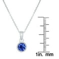 thumbnail image 3 of Sterling Silver September Sapphire Birthstone Bezel-set 6mm Pendant with 18 Chain, 3 of 3