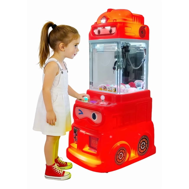 Máquina de Garras para Niños, Máquina de Peluches, Nuevo Juguete Infantil, incluye 500 Fichas de Juego, 54 × 64 × 121 cm (Rojo)