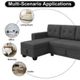 thumbnail image 5 of DEALTOPS Linen Reversible Sleeper Sectional Sofa Bed with Storage Chaise,Dark Gray, 5 of 11