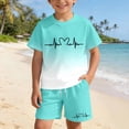 thumbnail image 4 of Tiijoy Toddler Girls Outfits Gradient Graphic Short Sleeve Tshirt Shorts Set, Sizes 2-3, 4 of 4