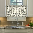 thumbnail image 2 of Yayeee Kitchen Curtains Tier Pair Light Filtering 27"x24" Rod Pocket Short Cafe Window Panel, Leaves Pattern, 2 of 7