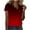 Red, variant on Teissuly Fashion Women Summer Solid V-Neck T-Shirt Short Sleeve Casual Blouse Tops
