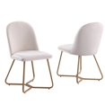 thumbnail image 1 of Chaises Latérales en Velours Rembourré Sunland 2 Pièces Beige, 1 of 2