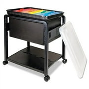 Advantus Folding Mobile File Cart, Plastic, 1 Shelf, 1 Bin, 14.5" x 18.5" x 21.75", Black (55758)
