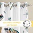 thumbnail image 6 of Summer Sea Turtles Kitchen Curtains Window Panels, Coastal Watercolor Ocean Corals Insulated Window Treatment Curtain, Grommet Curtains for Bedroom/Living Room/Bathroom, 2 Piece 27.5"Wx39"L, 6 of 8