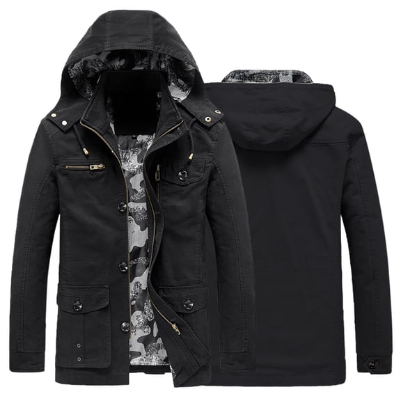 Vedolay Men Jackets for Winter Shiny Winter Coat Fall Coat 2023 Jacket Black,2XL