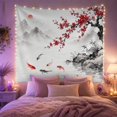 thumbnail image 2 of Koi Fish With Cherry Blossoms and Misty Mountains, Mystical Japanese Inspired for Nature Lovers, Asian Decor Wall Art, Housewarming Gift, Tapestry Wall Hanging for Bedroom and Living Room, 2 of 7