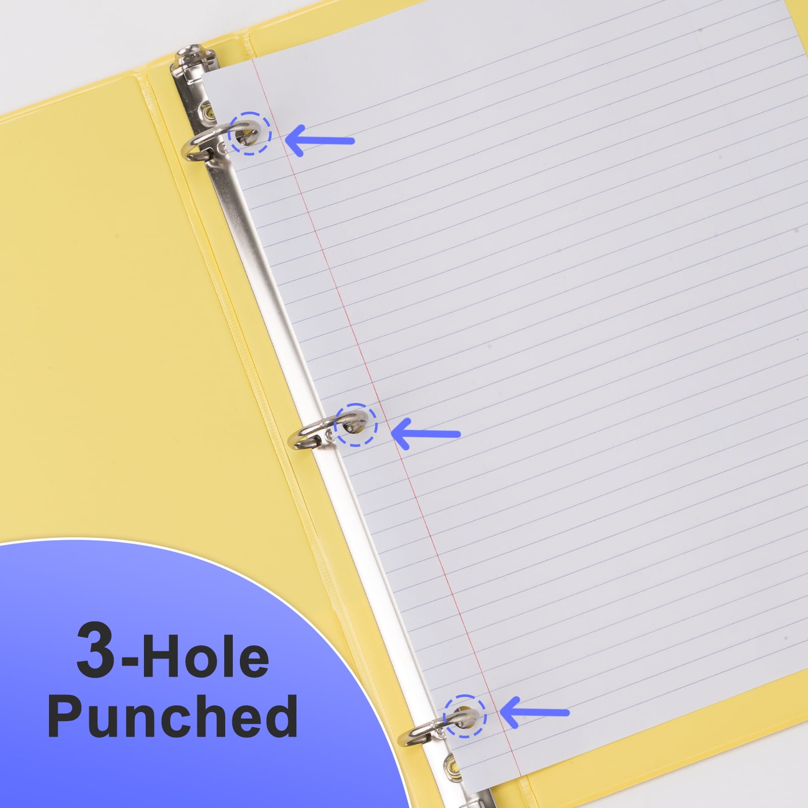 ViVin 5 Subject Notebook with Water Resistant Cover and 4 Removable Dividers, College Ruled, 200 Sheets, White, Red, Blue 3 Pack