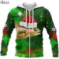 thumbnail image 2 of HX-sudaderas con capucha de pesca para hombre, gorros de Papá Noel feos con estampado 3D de trucha y pez, jersey con cremallera, chaqueta informal, abrigos, envío directo, 2 of 3