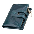 thumbnail image 1 of Cartera con bloqueo RFID Yuyangstore de gran capacidad Portatarjetas de crédito con cremallera a presión azul, 1 of 8