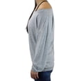 thumbnail image 2 of Ms Lovely Ultra Soft Women's Off Shoulder Boatneck Pullover Sweatshirt - Light Grey Medium, 2 of 2