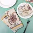 thumbnail image 4 of Fingercraft Cloth Napkins, Set of 12 Cotton Linen Blend Printed Dinner Napkins Cloth Mitered Corner Perfect for Parties Dinners Weddings Cocktail Christmas Easter 20x20 Royal Bloom, 4 of 6