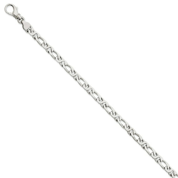 14k WG 4.8mm Polished Fancy Link Bracelet in 14k White Gold