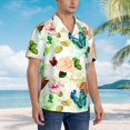 thumbnail image 3 of Pofeuu Floral Vintage Print Hawaiian Shirt for Men Sleeves Casual Button Down Summer Beach Dress Shirts T-Shirts,Small, 3 of 7