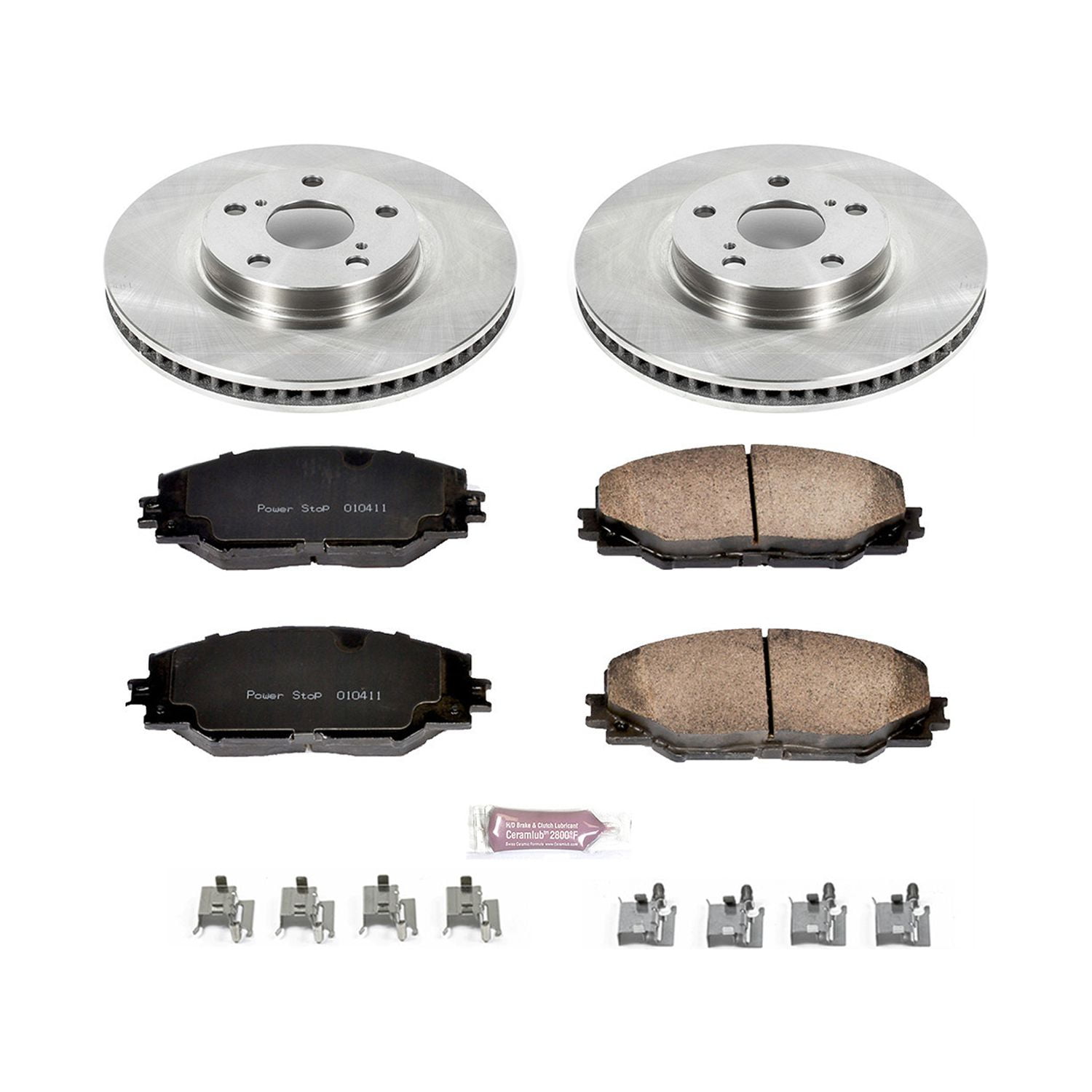Power Stop Front Stock Replacement Brake Pad and Rotor Kit KOE3054 Fits 2018 Toyota RAV4