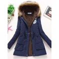 thumbnail image 3 of -Chaqueta de algodón acolchada para mujer, abrigo informal ajustado con capucha bordada, Parkas acolchadas, abrigo cálido, otoño e invierno, novedad, 3 of 5