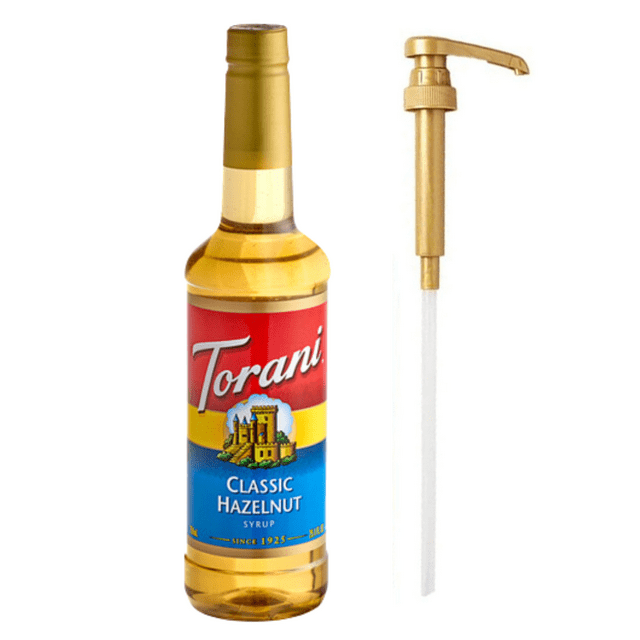Torani Classic Hazelnut Flavoring Syrup Plastic 750 mL Bonus Squeeze Pump