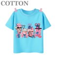 thumbnail image 3 of Camisetas de algodón para niños de moda de verano con múltiples estampados de manga corta y cuello redondo de Disney Stitch Anime, 3 of 5