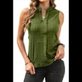thumbnail image 2 of Top Sin Mangas con Cuello en V de Color Liso para Mujer, Verde, Talla XL, 2 of 7