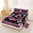 thumbnail image 2 of Homewish Leopard Cowgirl Boots Print Bed Sheets,Bowknot Cactus Daisy Floral Full Size Sheets,4 Pieces,1 Flat Sheet, 1 Fitted Sheet and 2 Pillowcases, 2 of 6