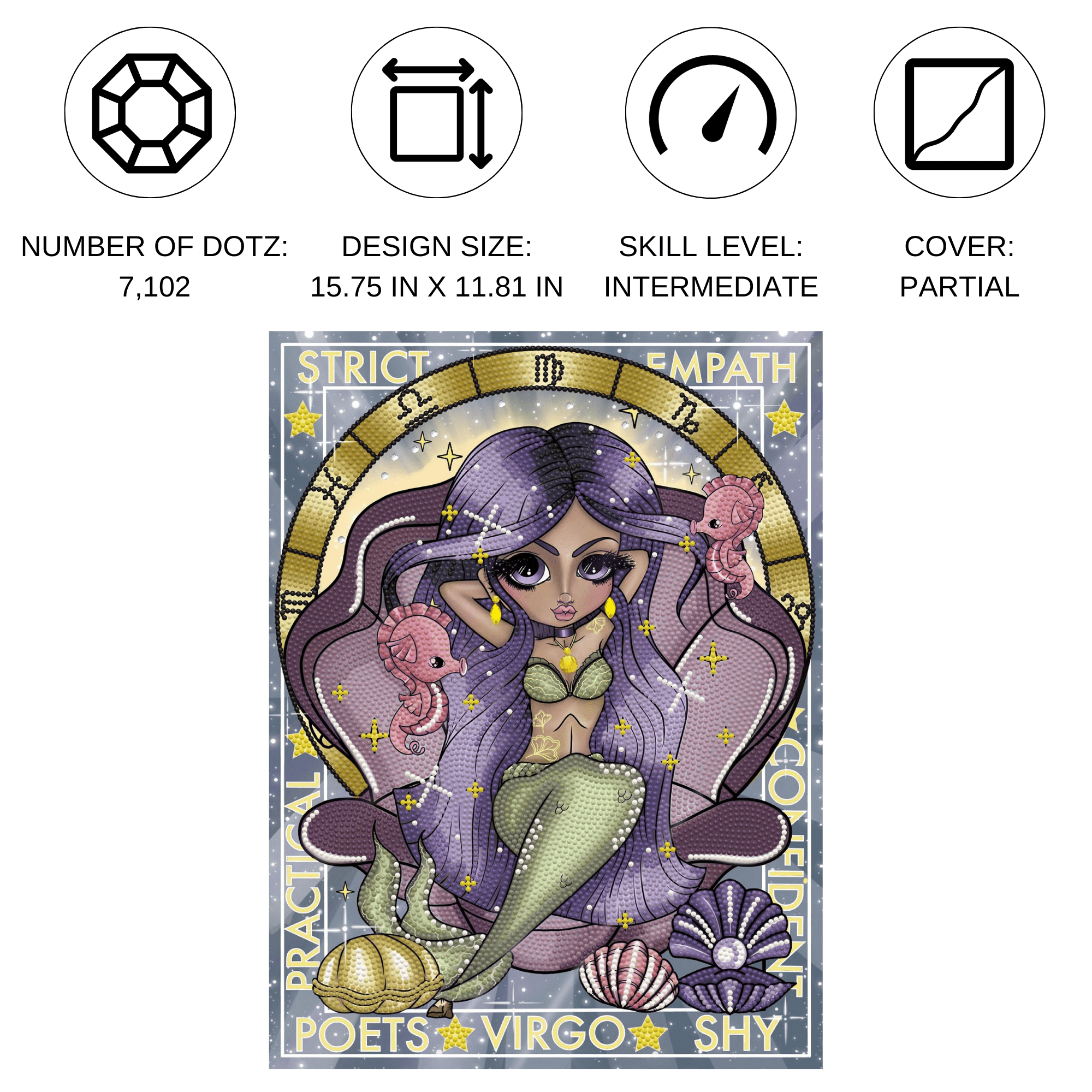 Diamond Dotz Virgo Diamond Painting Kits for Adults - Diamond Art Kits a Relaxing Creative Craft Kit with Dotz Gems 15.8x11.8