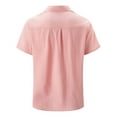 thumbnail image 5 of Tshirts Shirts for Men,Short Sleeve Shirt Solid Color Casual Beach Holiday Top Summer Breathable Shirt,Oversized Tshirts for Men,M,Pink, 5 of 5