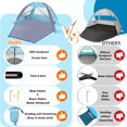 thumbnail image 2 of Carpa de Playa Happy Travel con Protección UV UPF 50+ para 3 a 8 Personas, 2 of 7