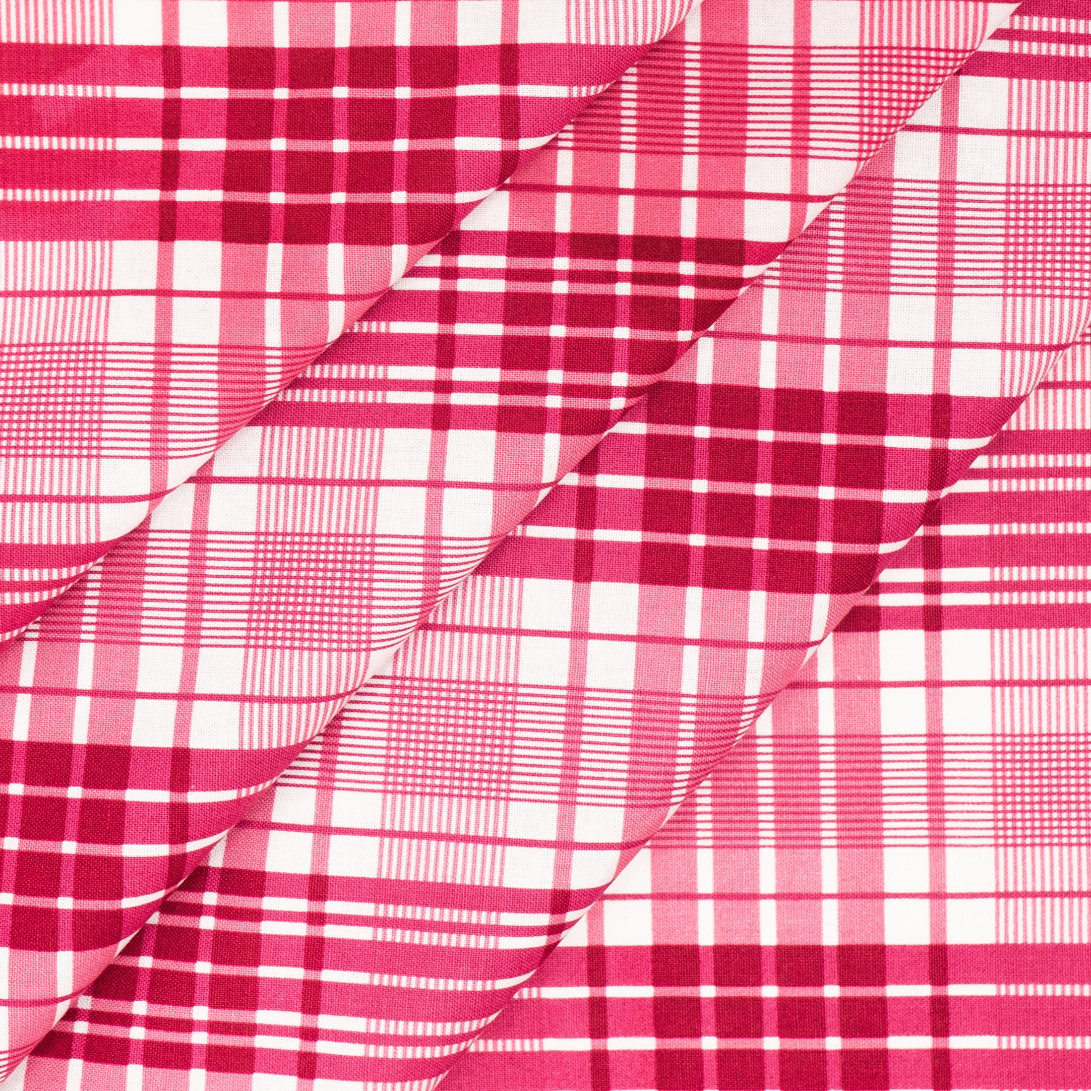 Waverly Inspirations 1 Yard Cut 100% Cotton Prints Fabric Plaid Cranberry 44" Wide for Quilting & Sewing