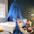 thumbnail image 3 of Dosel de cama con estrellas para niñas, dosel de cama colgante, dosel de cama con rincón de lectura de cúpula redonda para decoración de habitación de niños, 65*220*1000cm, 3 of 5