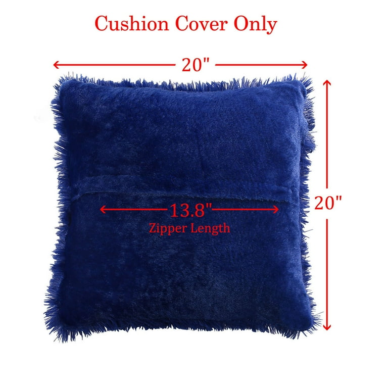 Royal blue fur pillows hot sale