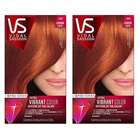 (2 Pack) Vidal Sassoon Pro Series London Luxe ,Hair Color, Bold Copper Citrine,6RC,
