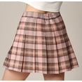 thumbnail image 3 of Made by Johnny Women's Plaid High Waist School Uniform Pleated Skater Tennis Skirt XXL MAUVE_PLAID, 3 of 5