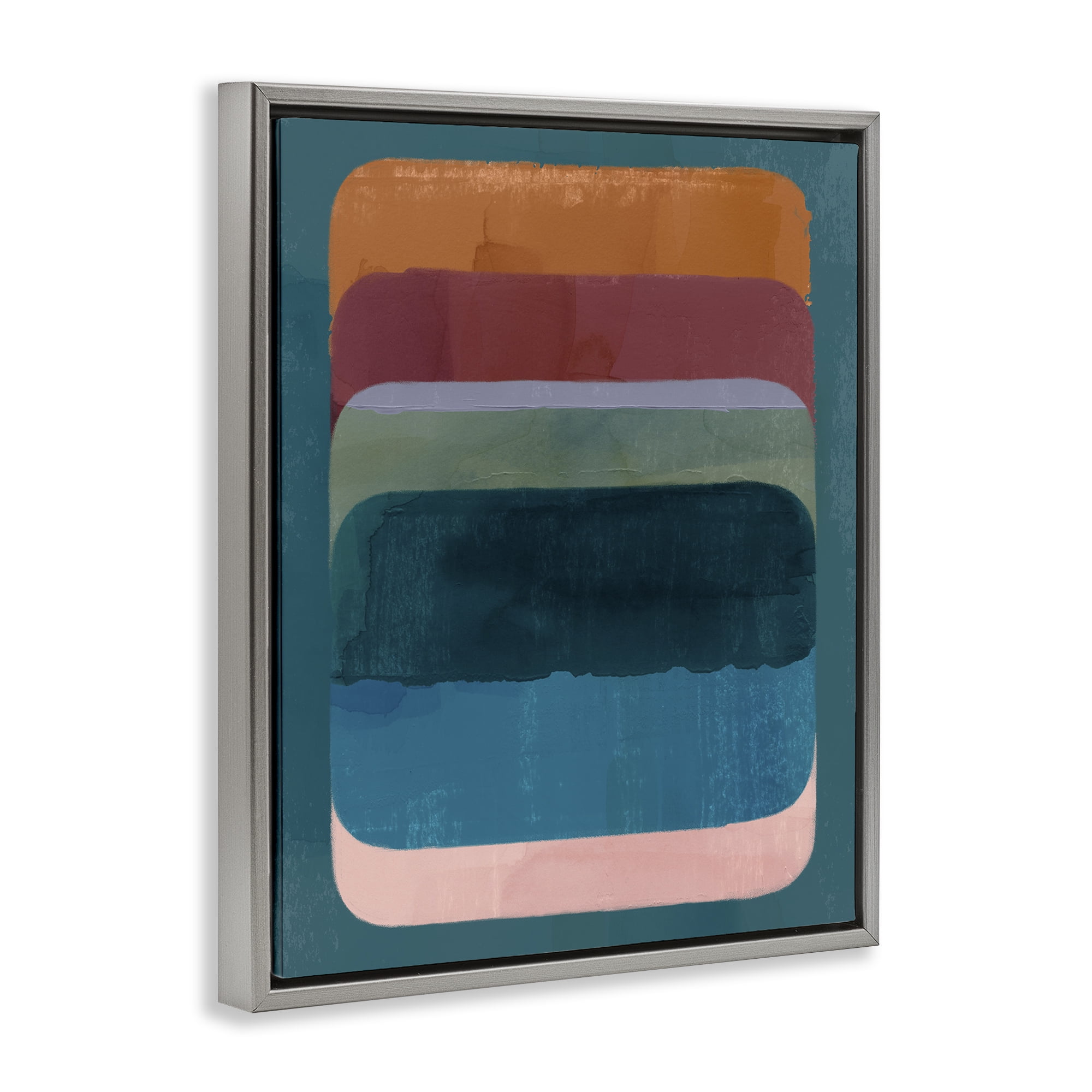 Stupell Industries Rustic Inspired Ombre Pattern Abstract Painting Gray Floater Framed Canvas Art Print Wall Art, 17 x 21