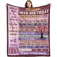 thumbnail image 1 of LHSHID 50th Birthday Gifts for Women Blanket 50th Birthday Gift Ideas 50th Birthday Decorations 50 Birthday Gifts for Women 50 Year Old Gifts for Women Birthday Gifts for Women Throw Blanket 50"x60", 1 of 7