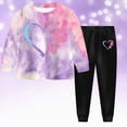 thumbnail image 2 of yboeqw 2T-8T Girls Fall Outfit Sets Long Sleeve Cute Printed Sweatshirt Pant 2 Piece Kids' Clothing Sets,Size 7-8 Years, 2 of 8